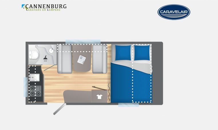 Caravelair Alba 400 model 2023 Layout Dagweergave