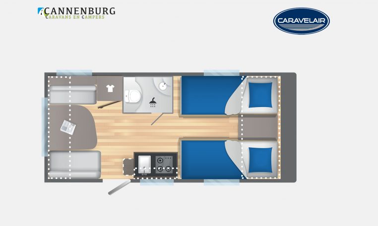 Caravelair Antares Titanium 450 model 2023 Layout Dagweergave