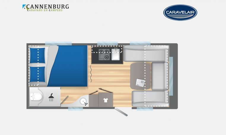 Caravelair Antares Titanium 455 model 2023 Layout Dagweergave