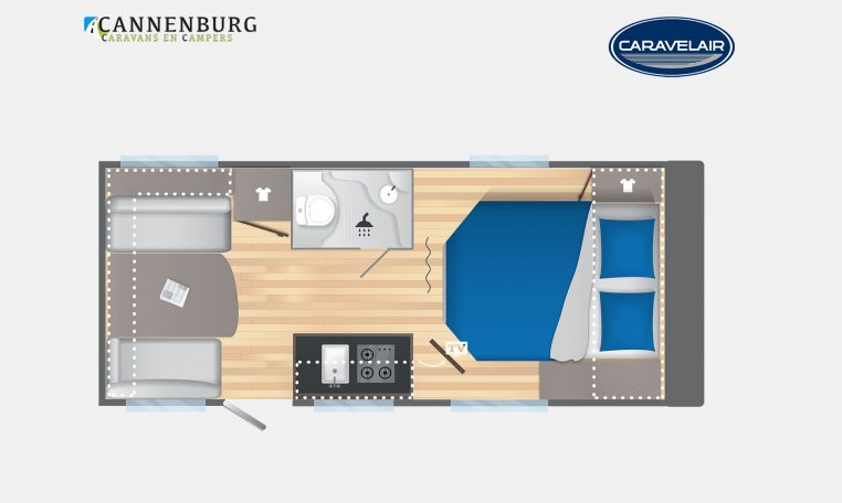 Caravelair Antares Titanium 470 model 2023 Layout Dagweergave