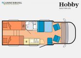 Hobby Optima De Luxe T65 GE model 2023 Layout Dagweergave