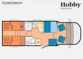 Hobby Optima De Luxe T70 GE model 2023 Layout Dagweergave