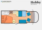 Hobby Optima OnTour T65 FL model 2023 Layout Dagweergave