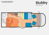 Hobby Optima OnTour T70 F model 2023 Layout Dagweergave