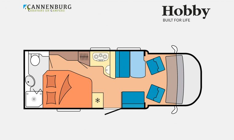 Hobby Optima OnTour T70 F model 2023 Layout Dagweergave