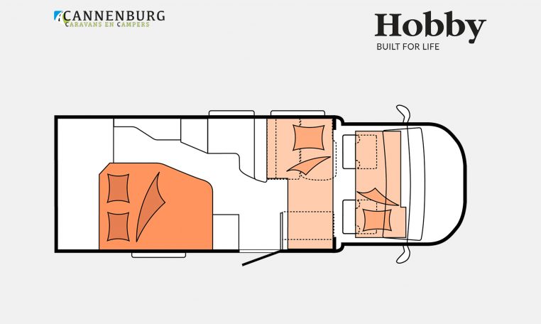 Hobby Optima OnTour T70 F model 2023 Layout Nachtweergave