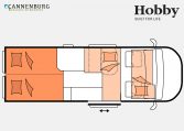 Hobby Vantana OnTour Edition K65 ET model 2023 Layout Nachtweergave