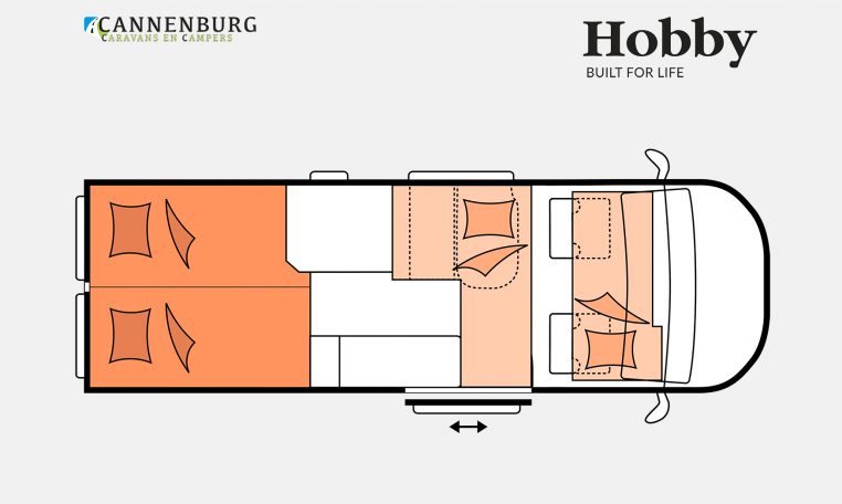 Hobby Vantana OnTour Edition K65 ET model 2023 Layout Nachtweergave