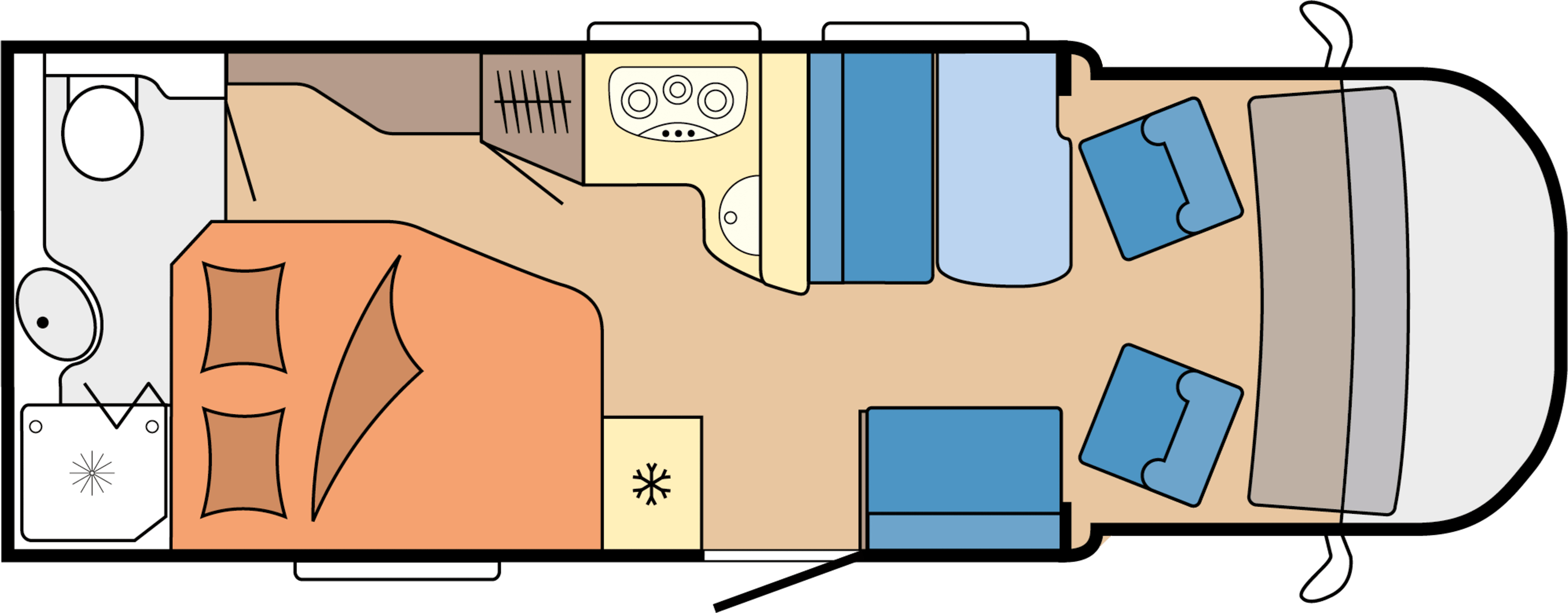 Layout 2023 Hobby Optima OnTour T70 F Dagweergave