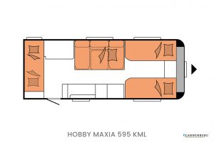 Hobby MAXIA 595 MKL model 2023 interieur slapen