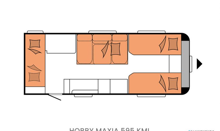 Hobby MAXIA 595 MKL model 2023 interieur slapen