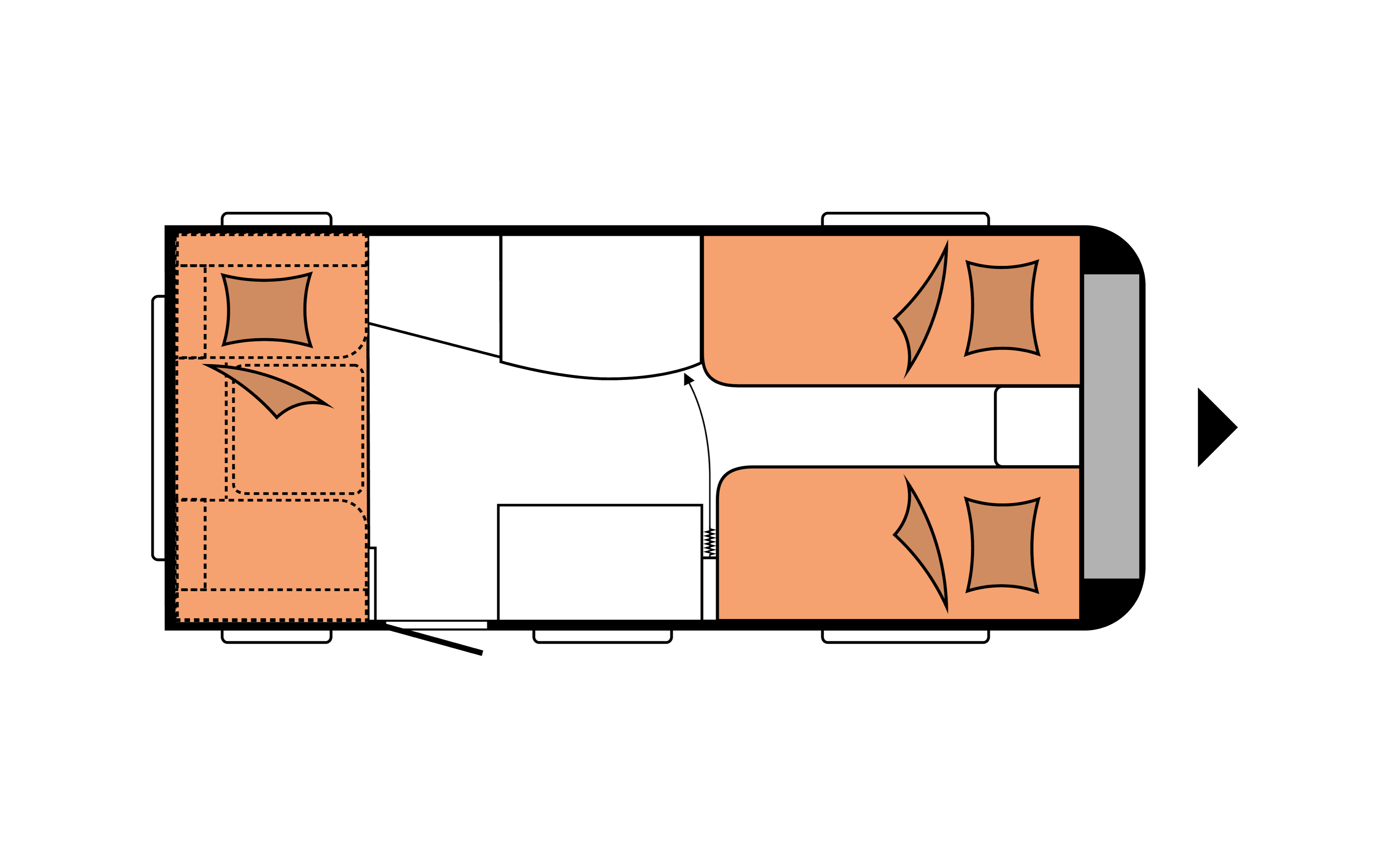 Layout 2023 Hobby OnTour 460 DL Nachtweergave