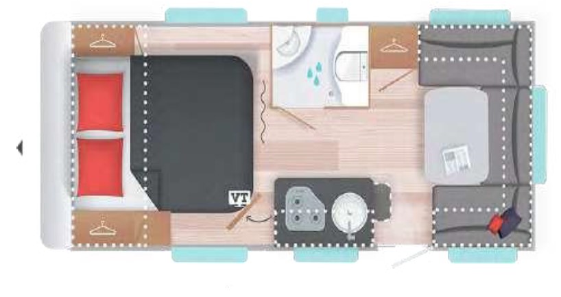 Caravelair plattegrond caravan modeljaar 2024 Exclusive Line 520