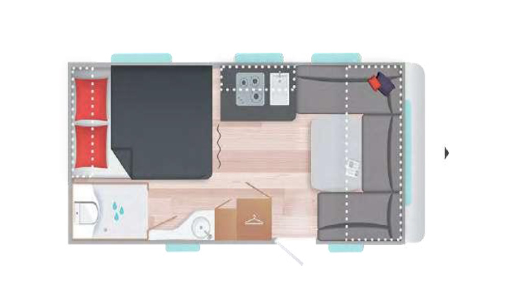 Caravelair plattegrond caravan modeljaar 2024 Exclusive Line 475