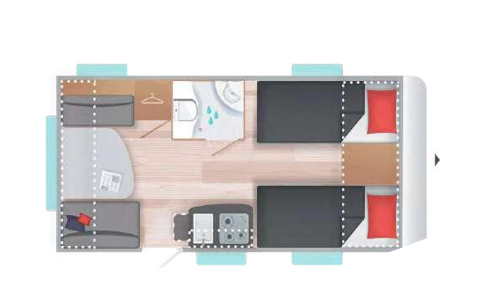 Caravelair sport line 492 2024 plattegrond