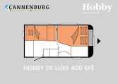 Hobby De Luxe 400 SFe model 2024 caravan plattegrond slapen