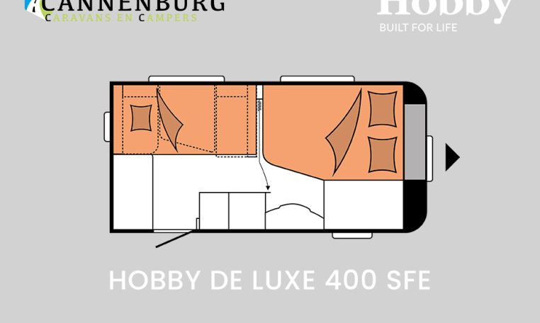 Hobby De Luxe 400 SFe model 2024 caravan plattegrond slapen