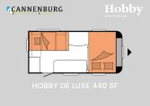 Hobby De Luxe 440 SF model 2024 caravan plattegrond slapen