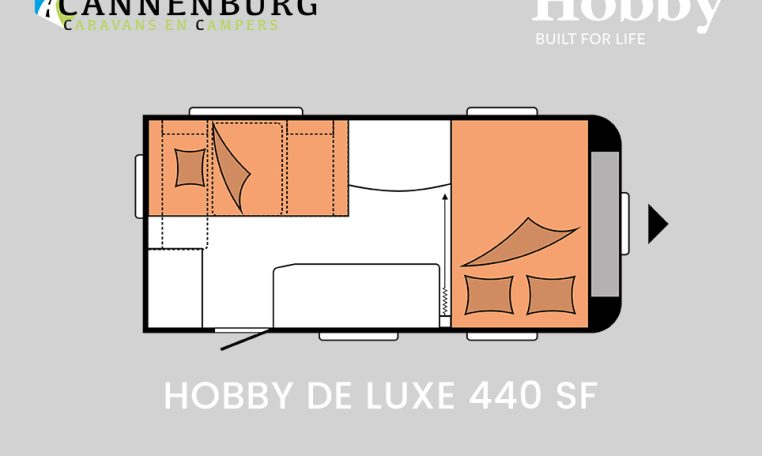 Hobby De Luxe 440 SF model 2024 caravan plattegrond slapen
