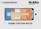 Hobby ONTOUR 460 DL model 2024 caravan plattegrond