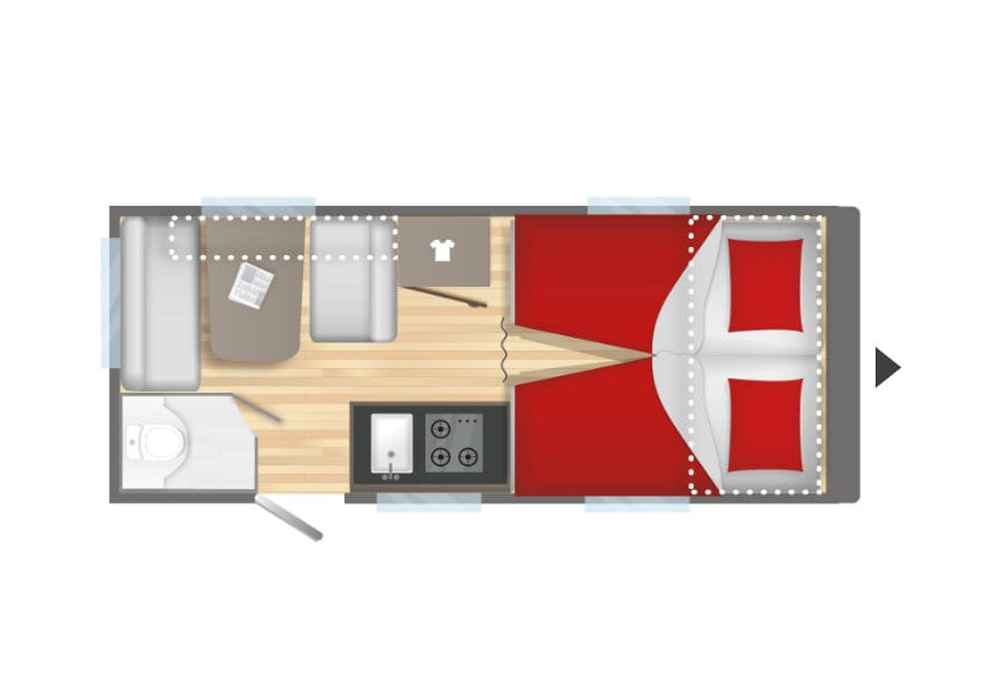 plattegrond Caravelair Alba 472 modeljaar 2024 caravan