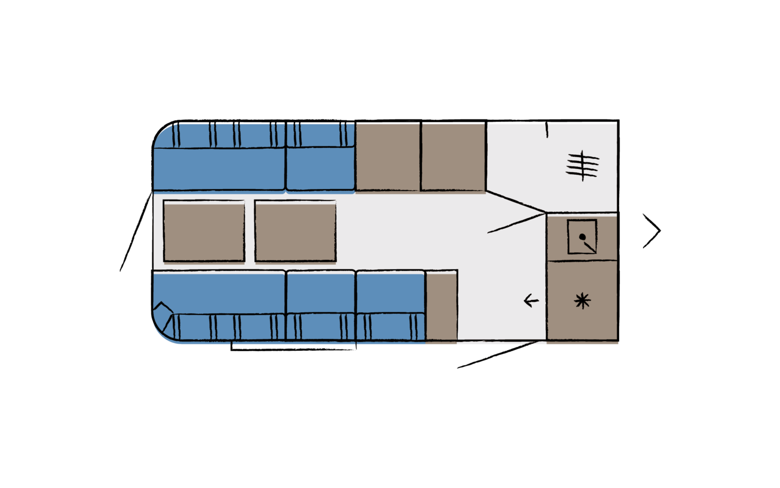 Layout 2023 Hobby Beachy 420 Dagweergave