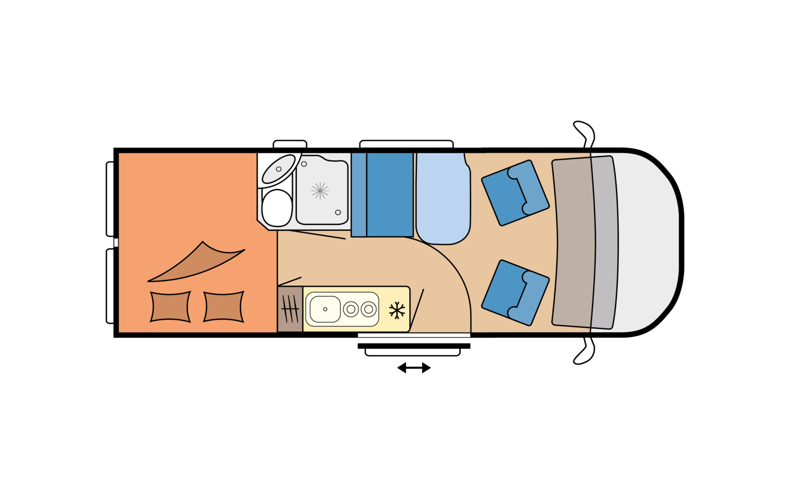 Layout 2023 Hobby Vantana De Luxe K60 FT Dagweergave