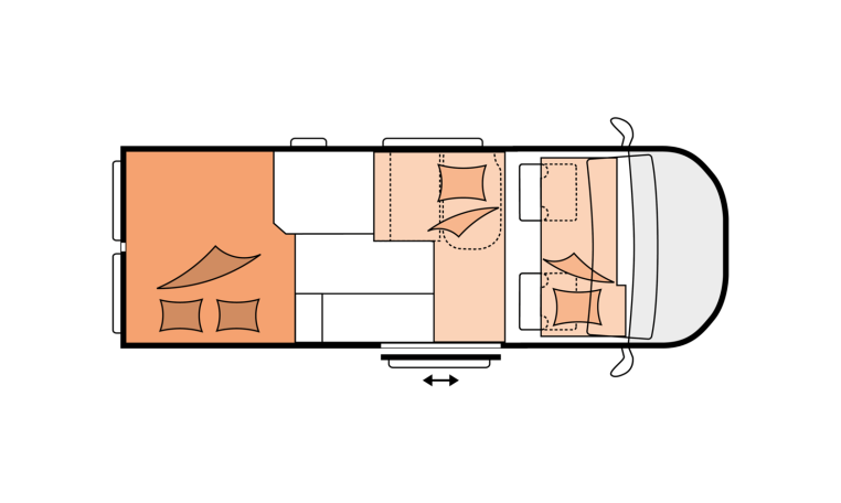 Layout 2023 Hobby Vantana De Luxe K60 FT Nachtweergave