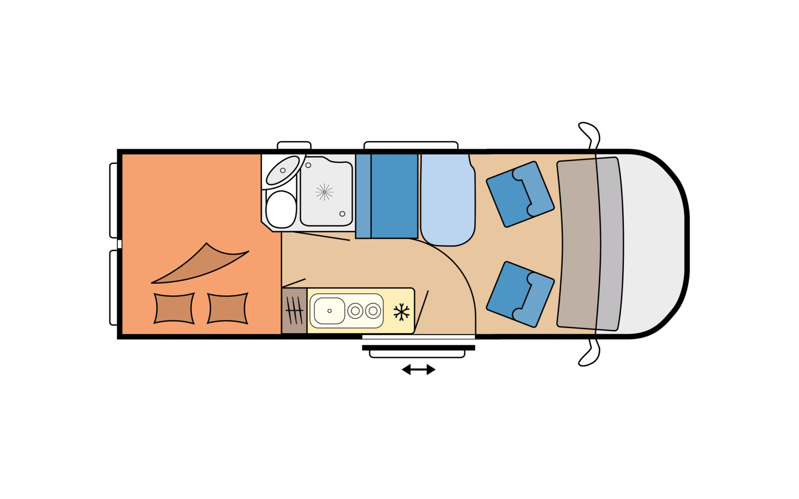 Layout 2023 Hobby Vantana OnTour Edition K60 FT Dagweergave