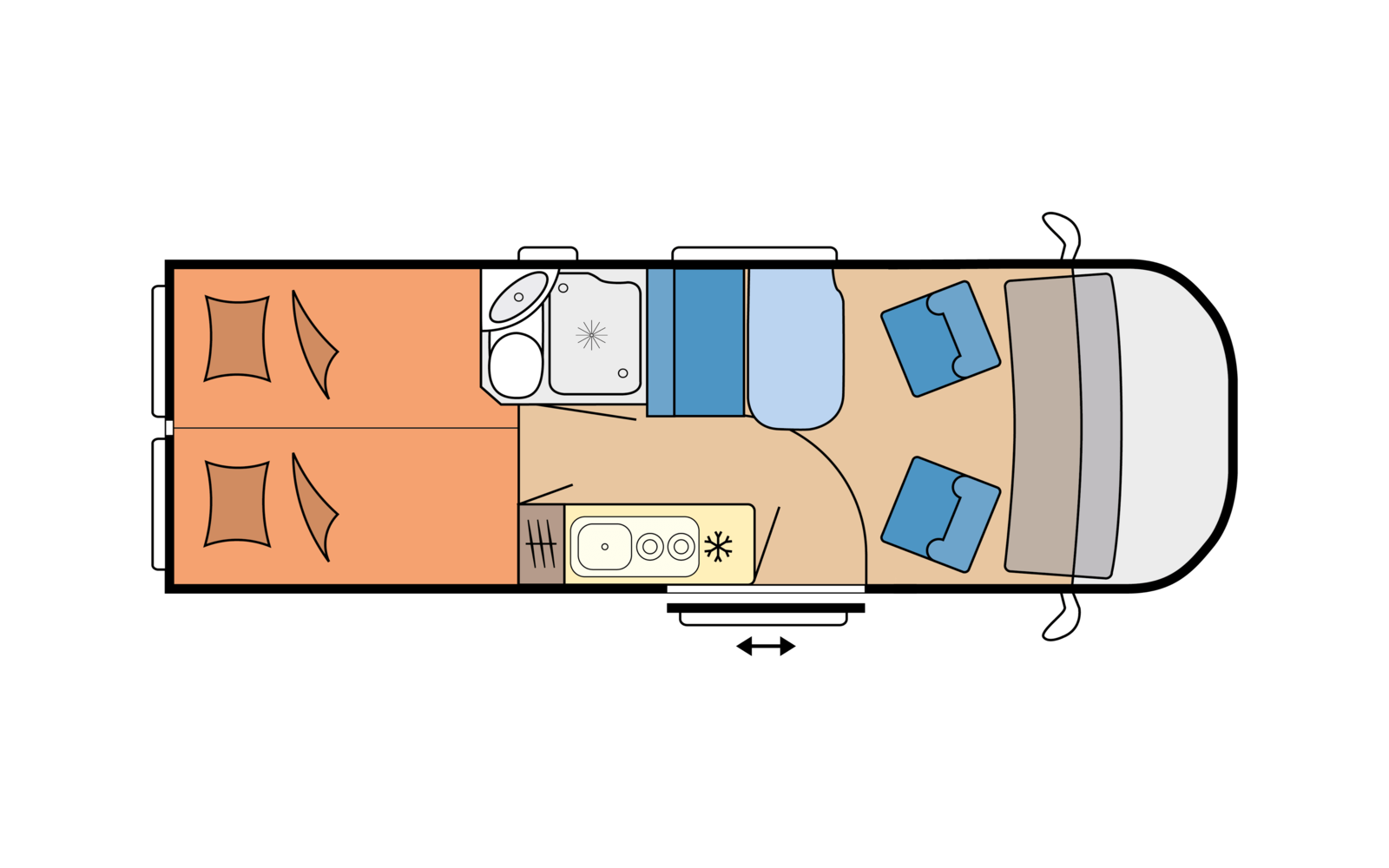 Layout 2023 Hobby Vantana OnTour Edition K65 ET Dagweergave