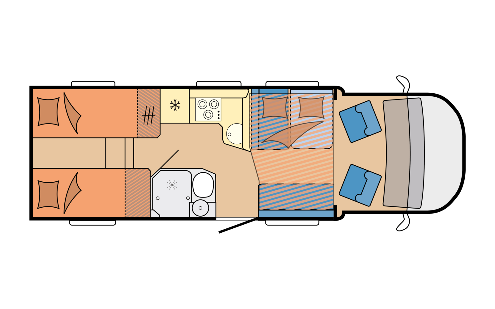 Layout 2023 Hobby Optima De Luxe T75 HGE Dagweergave