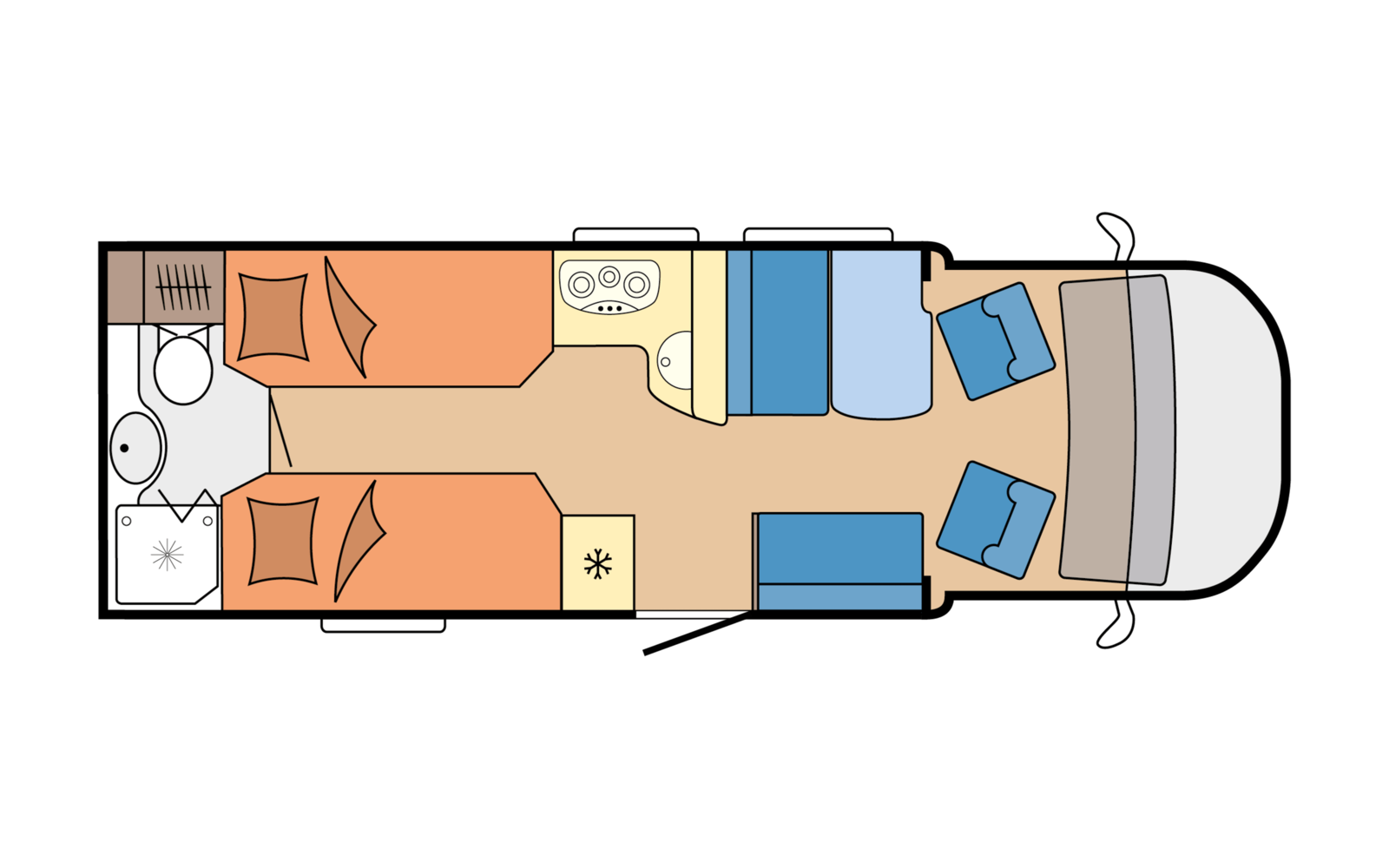 Layout 2023 Hobby Optima OnTour T70 E Dagweergave