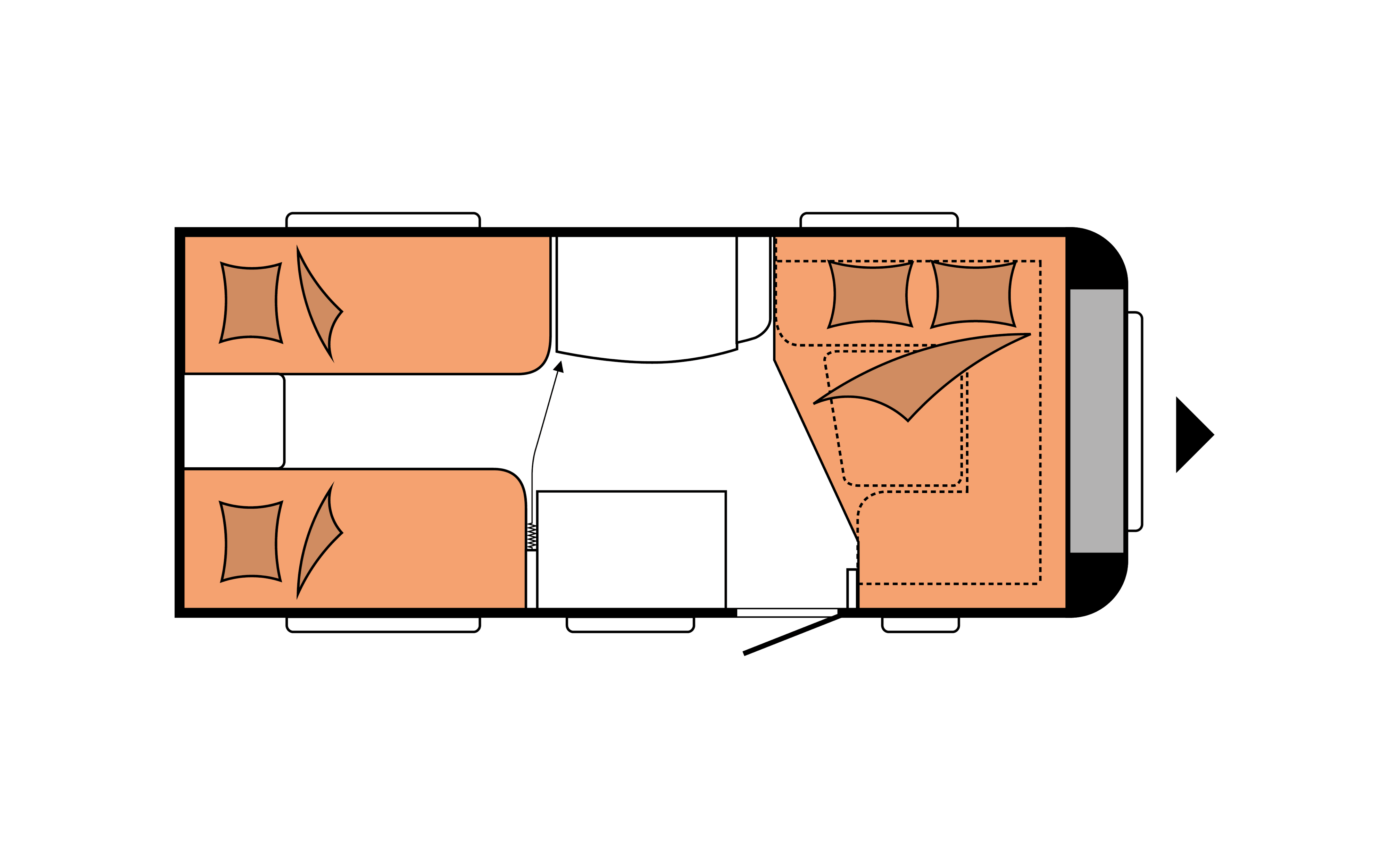 Layout 2023 Hobby De Luxe 460 UL Nachtweergave