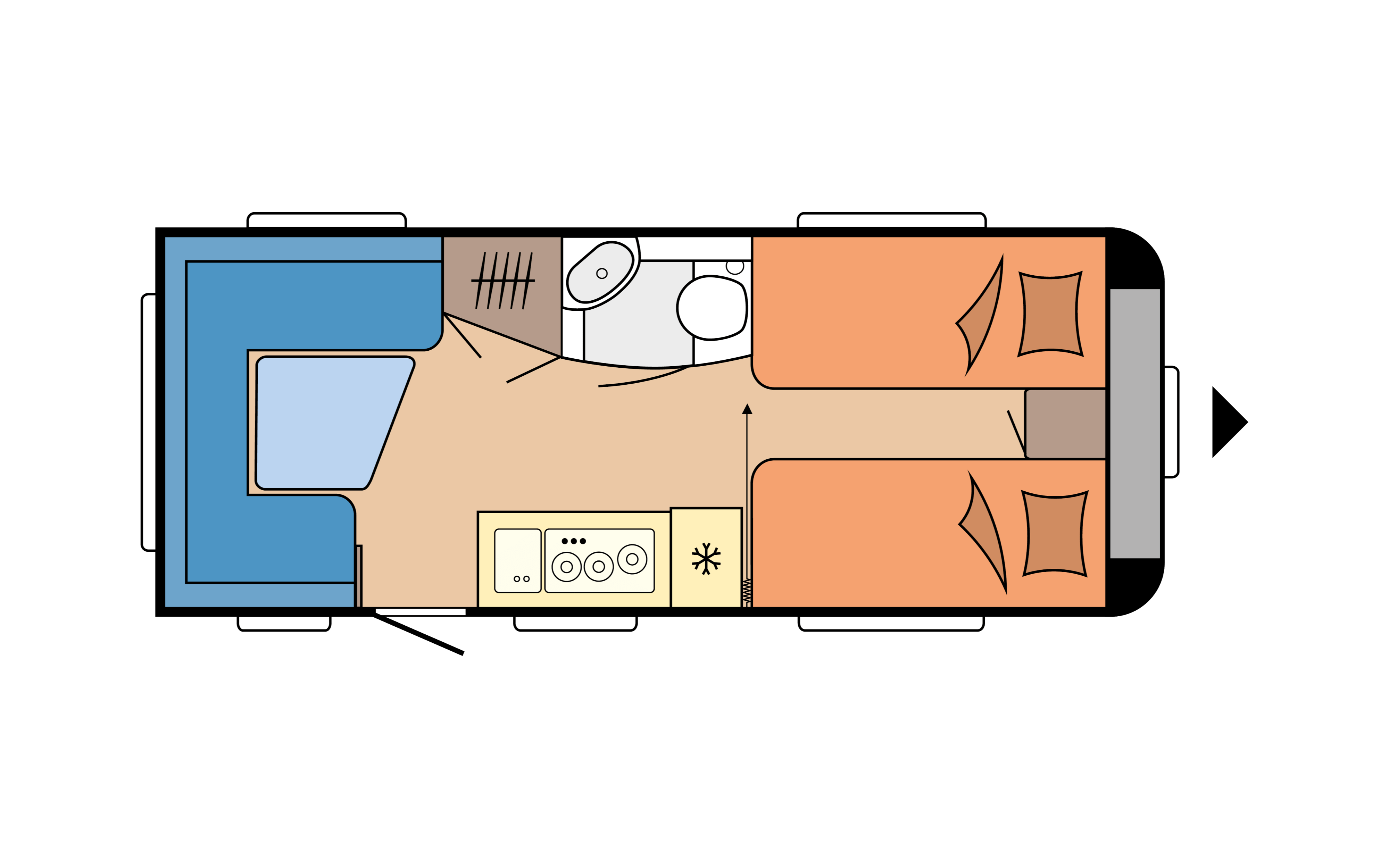 Layout 2023 Hobby De Luxe 495 UL Dagweergave