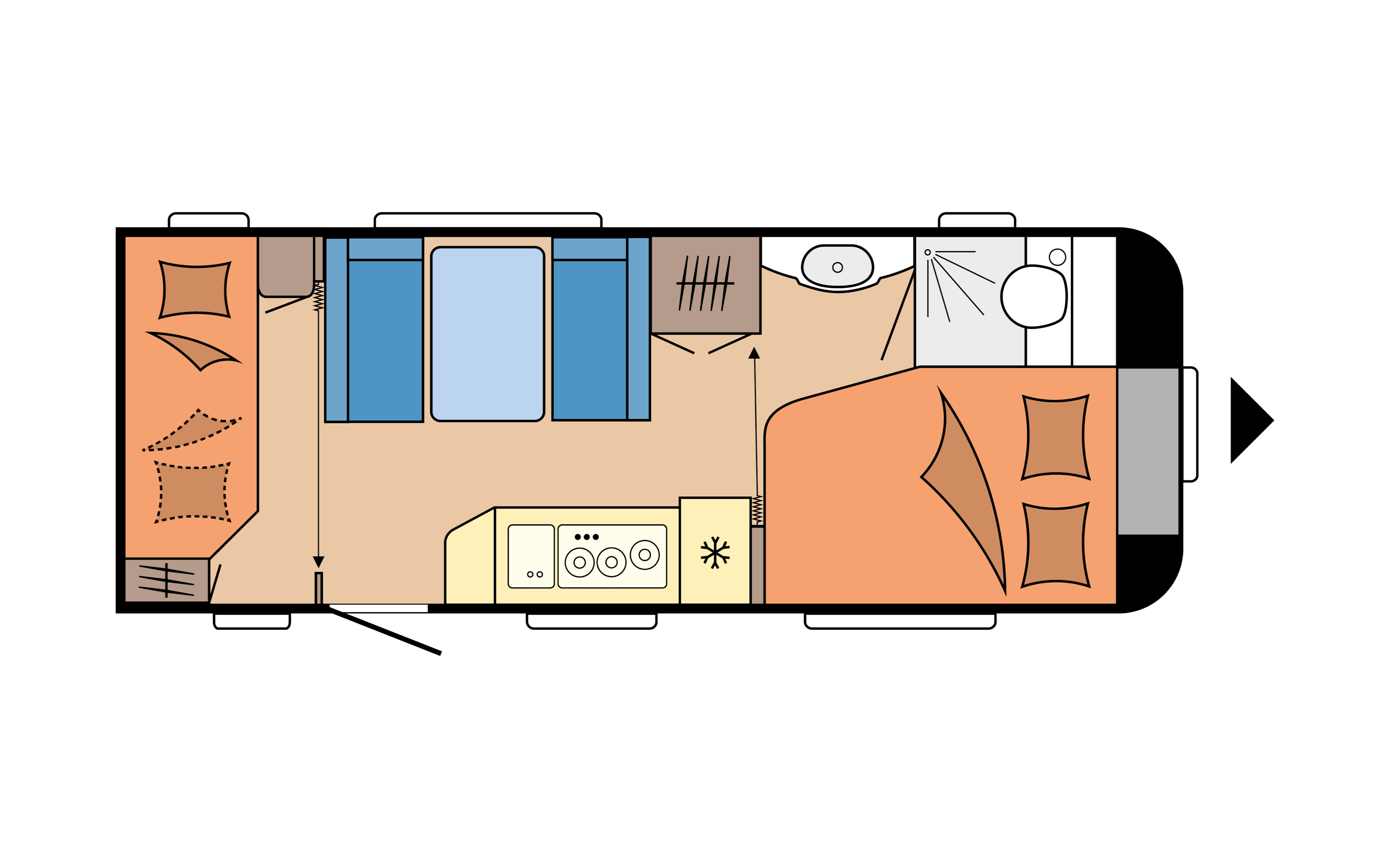 Layout 2023 Hobby De Luxe 540 KMFe Dagweergave