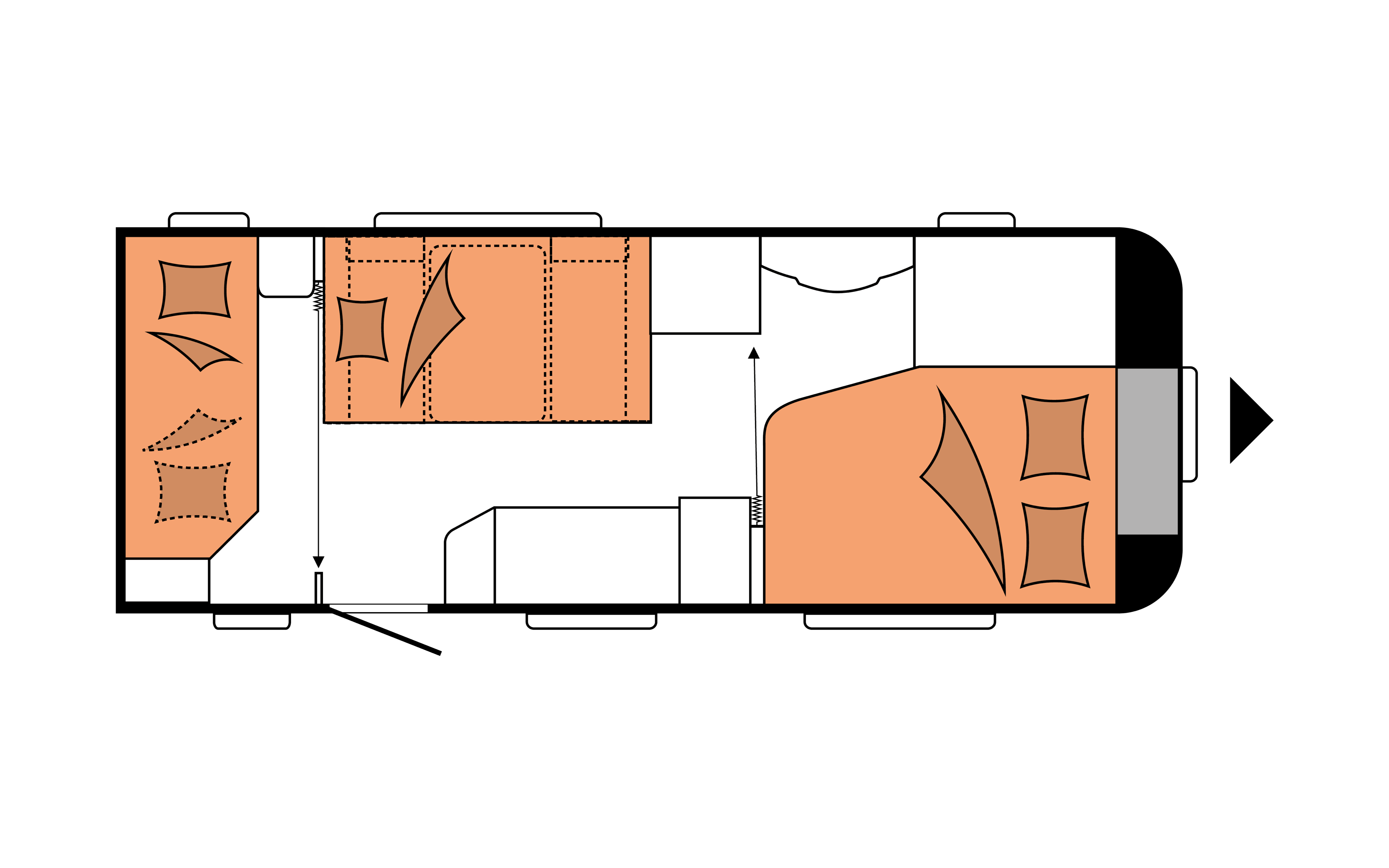 Layout 2023 Hobby De Luxe 540 KMFe Nachtweergave