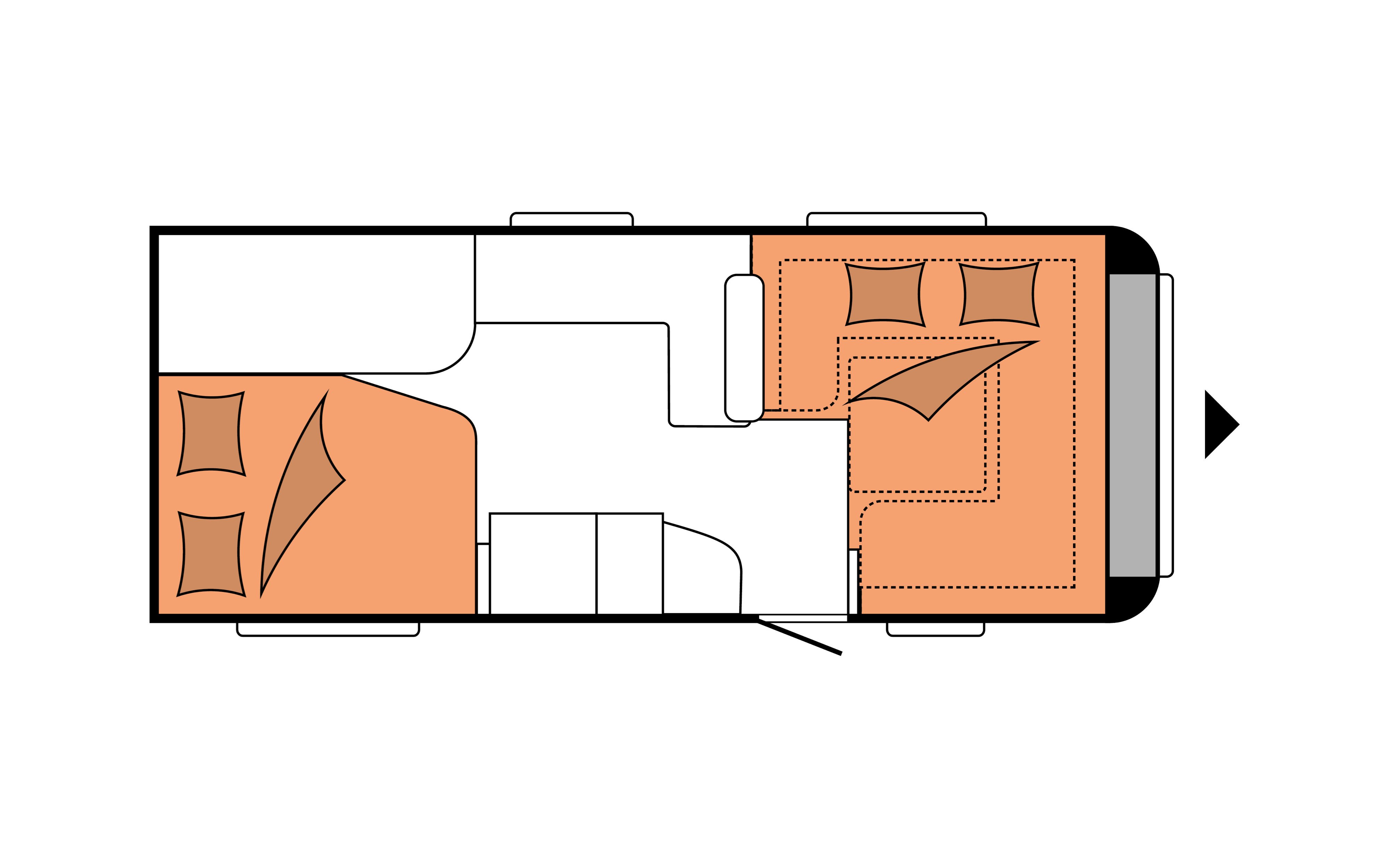 Layout 2023 Hobby Prestige 560 WFU Nachtweergave