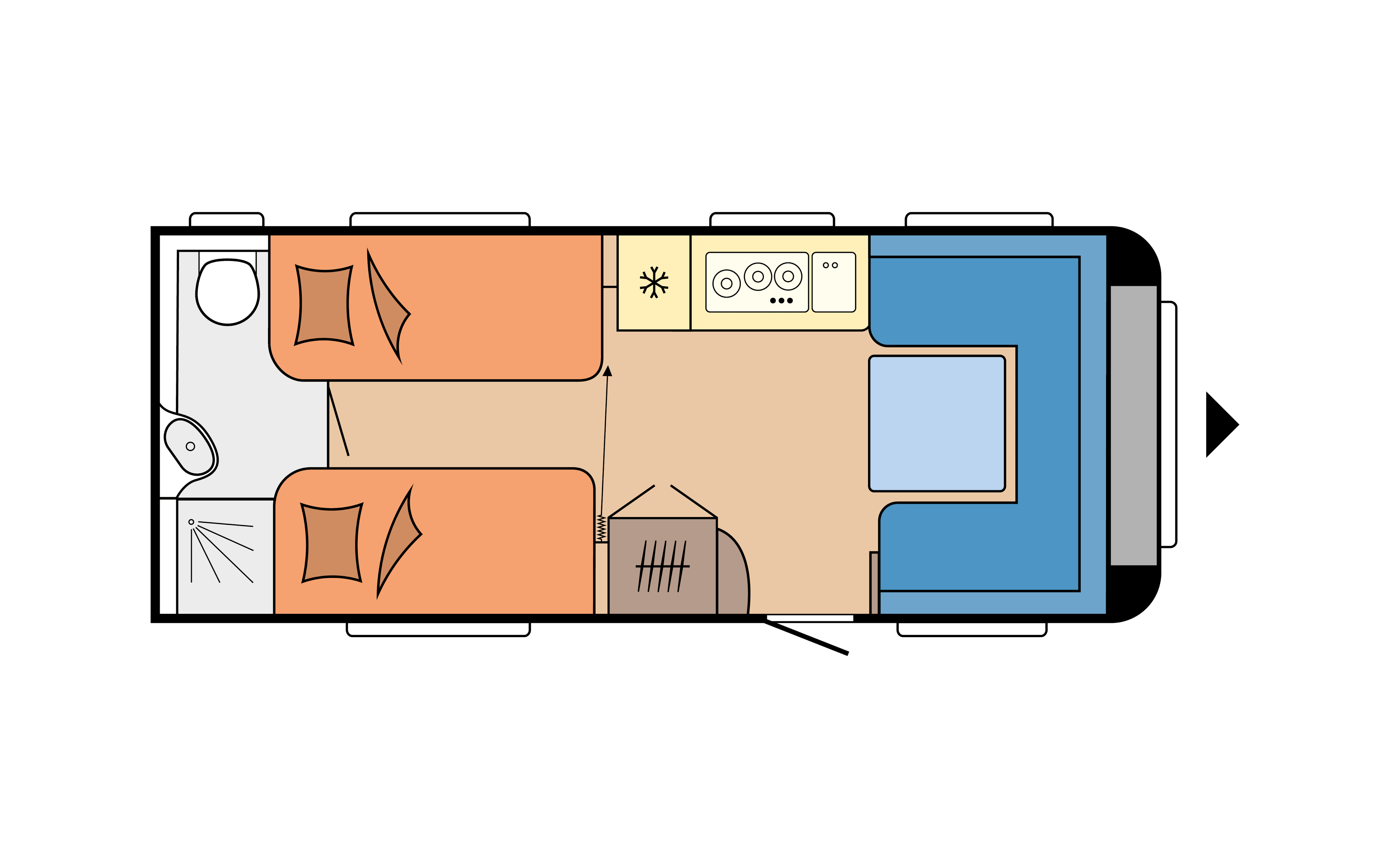 Layout 2023 Hobby Prestige 560 WLU Dagweergave