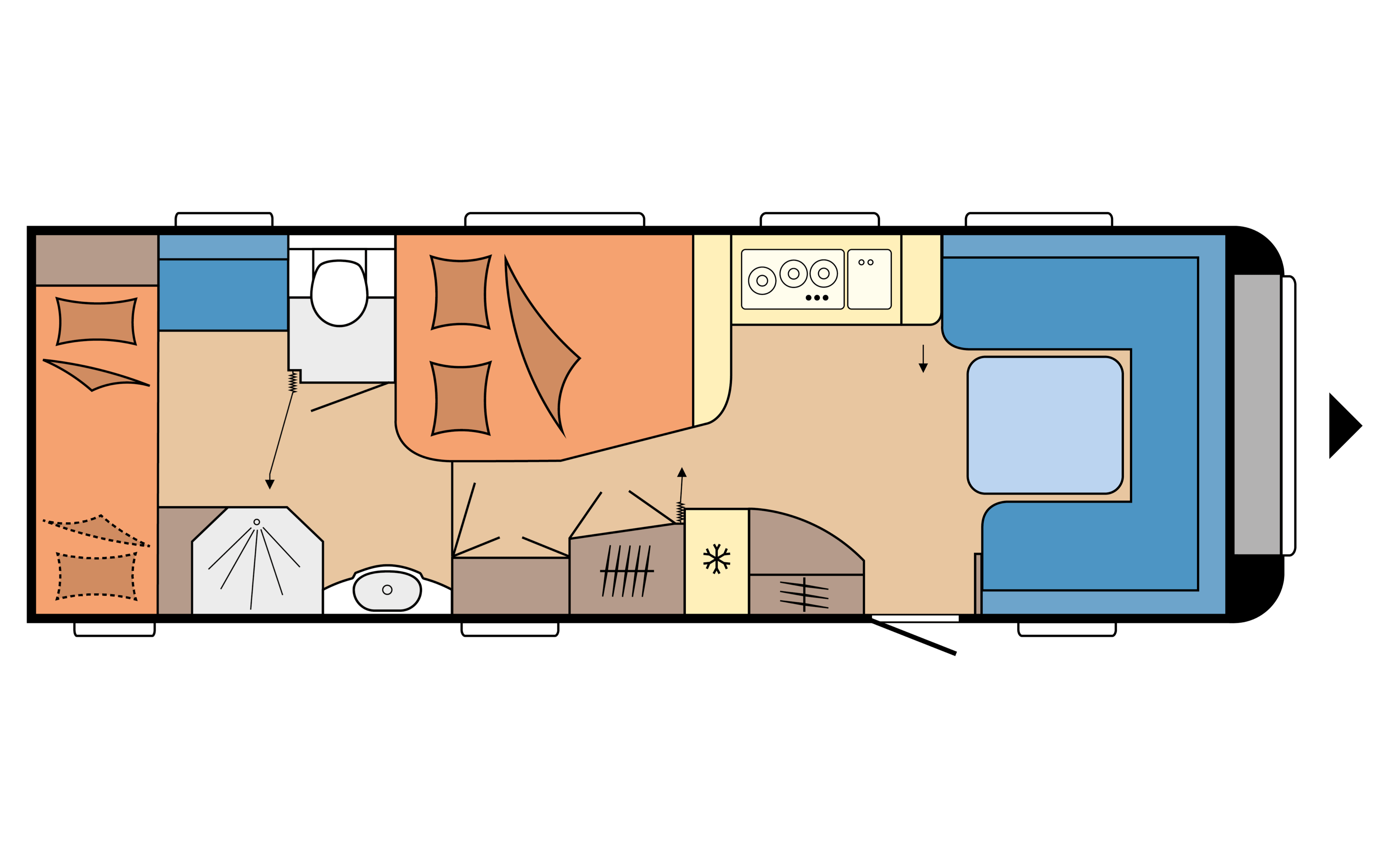 Layout 2023 Hobby Prestige 720 KWFU Dagweergave