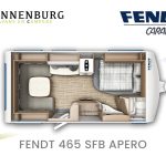 Fendt Apero 465 SFB model 2024 caravan plattegrond
