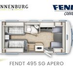 Fendt Apero 495 SG model 2024 caravan plattegrond