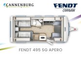 Fendt Apero 495 SG model 2024 caravan plattegrond