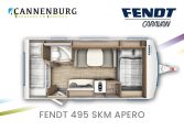 Fendt Apero 495 SKM model 2024 caravan plattegrond