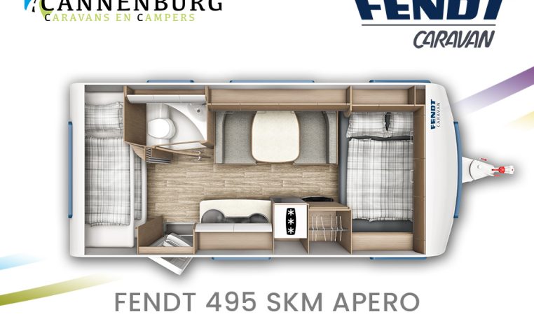 Fendt Apero 495 SKM model 2024 caravan plattegrond