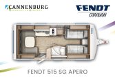 Fendt Apero 515 SG model 2024 caravan plattegrond