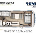 Fendt Apero 560 SKM model 2024 caravan plattegrond