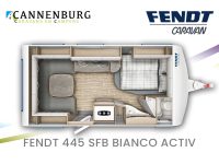 Fendt Bianco Activ 445 SFB model 2024 caravan plattegrond