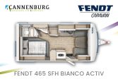Fendt Bianco Activ 465 SFH model 2024 caravan plattegrond