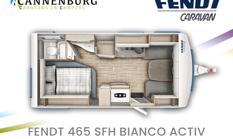 Fendt Bianco Activ 465 SFH model 2024 caravan plattegrond