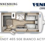 Fendt Bianco Activ 465 SGE model 2024 caravan plattegrond